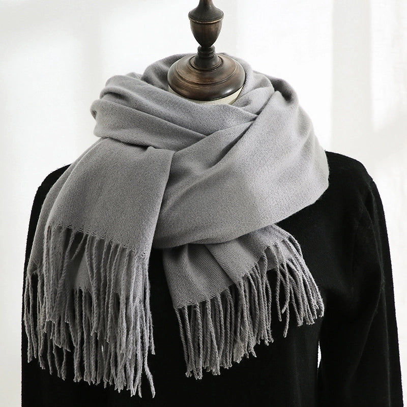 Women's Minimalist Solid Color Imitation Cashmere Scarf