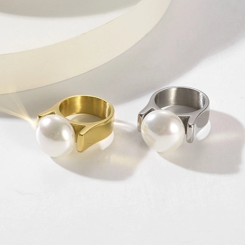 Stainless Steel Minimalist Roman Style Geometric Rings