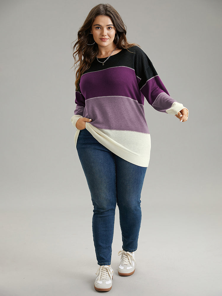 Supersoft Essentials Colorblock Contrast Round Neck Pullover