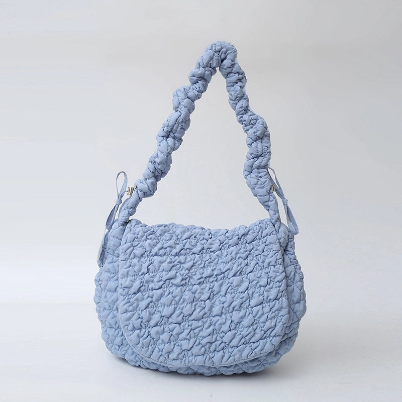 Women's Nylon Solid Color Streetwear Square Flip Cover Underarm Bag