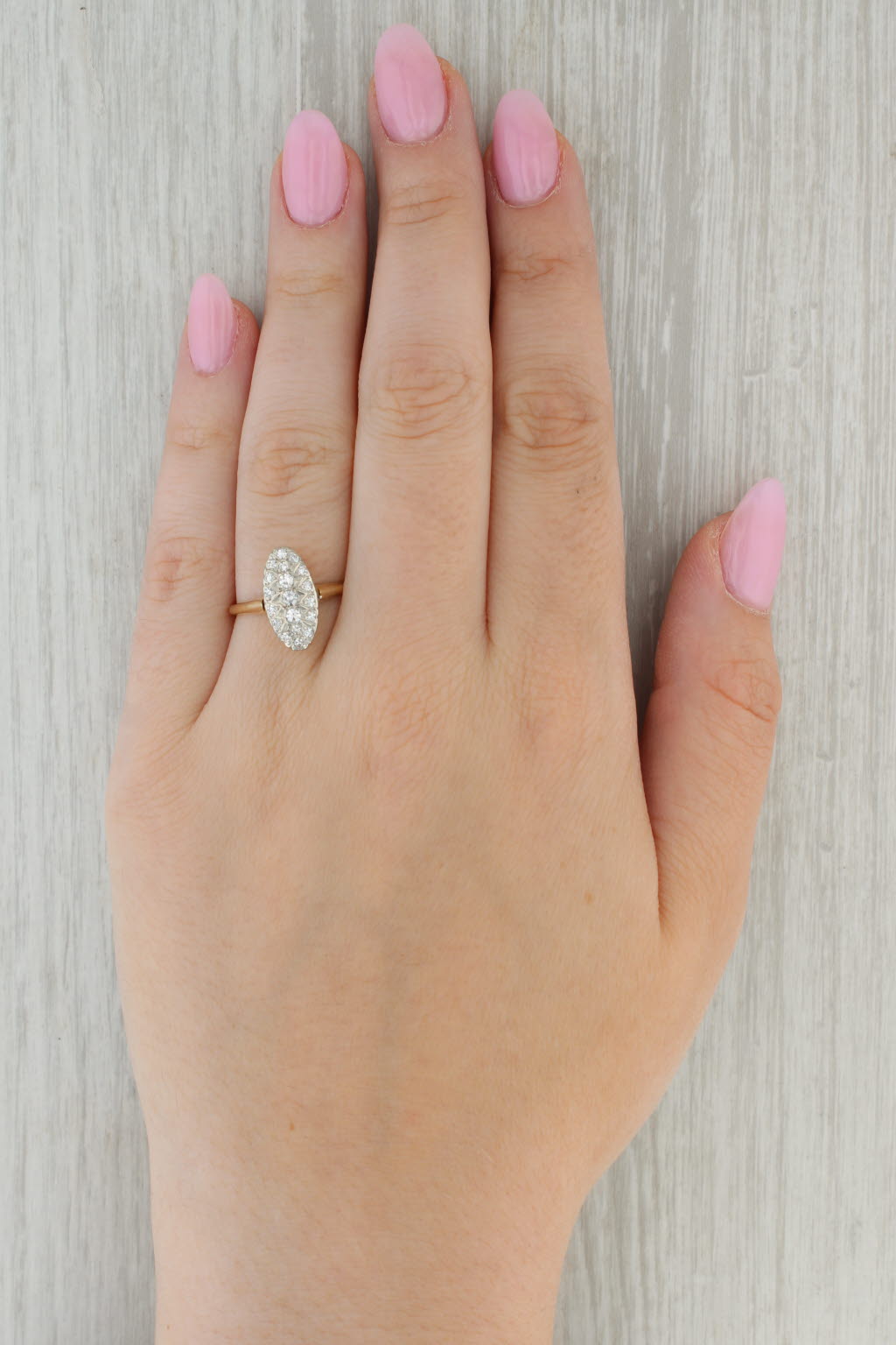 0.25ctw Diamond Ring 14k White Yellow Gold Vintage Size 9