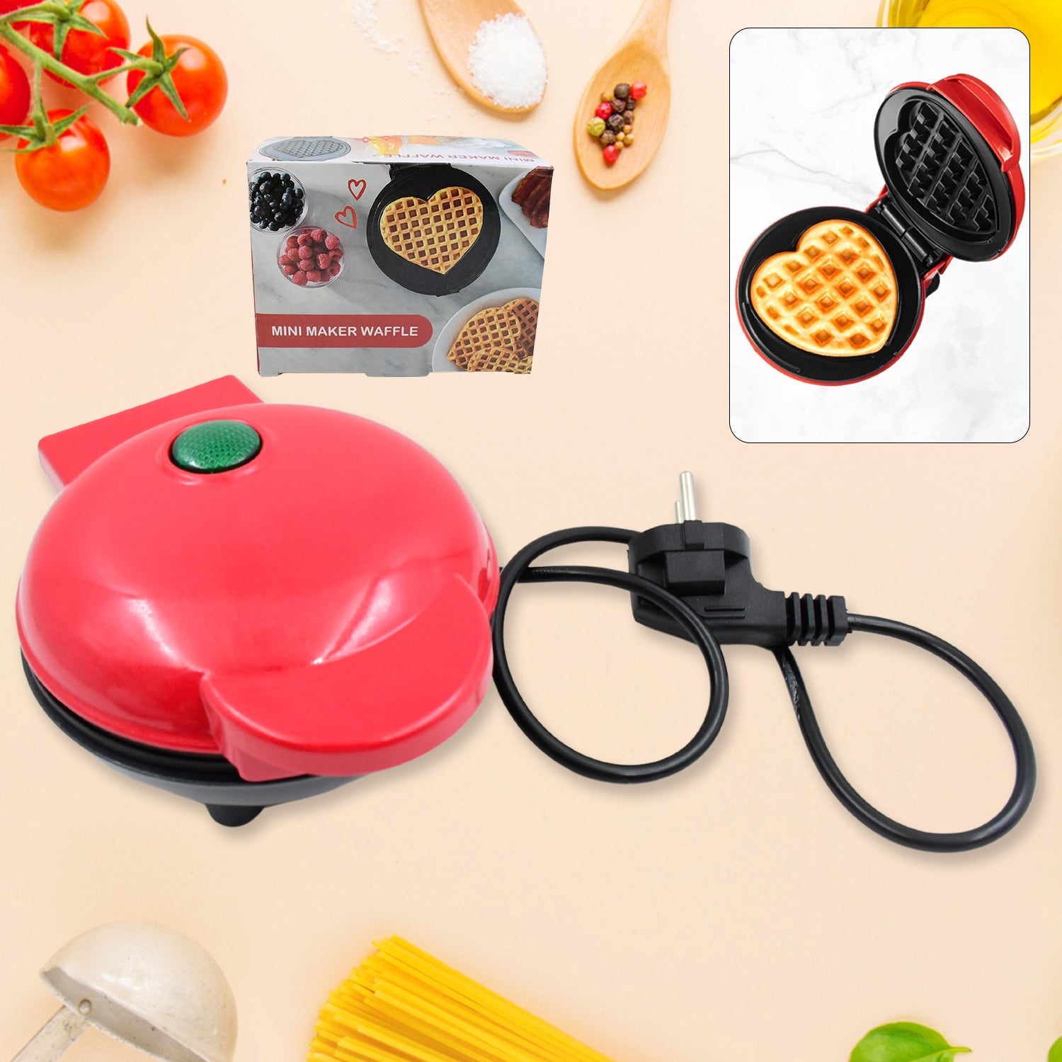 Mini Waffle Maker Machine Waffle Iron Home Appliances Kitchen Gift Easy To Clean. On-Stick Surfaces. Perfect Breakfast. Dessert. Sandwich. Pan Cakes. Paninis / Other Snacks Machine