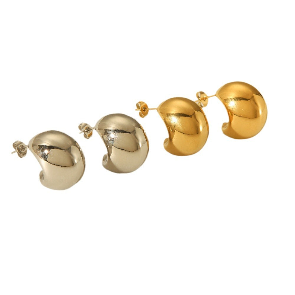 IG Style Sphere Geometric Stainless Steel Electroplating Earrings