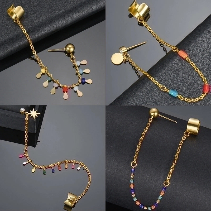 Copper 14K Gold Plated Minimalist Plating Star Earrings Anklet Necklace