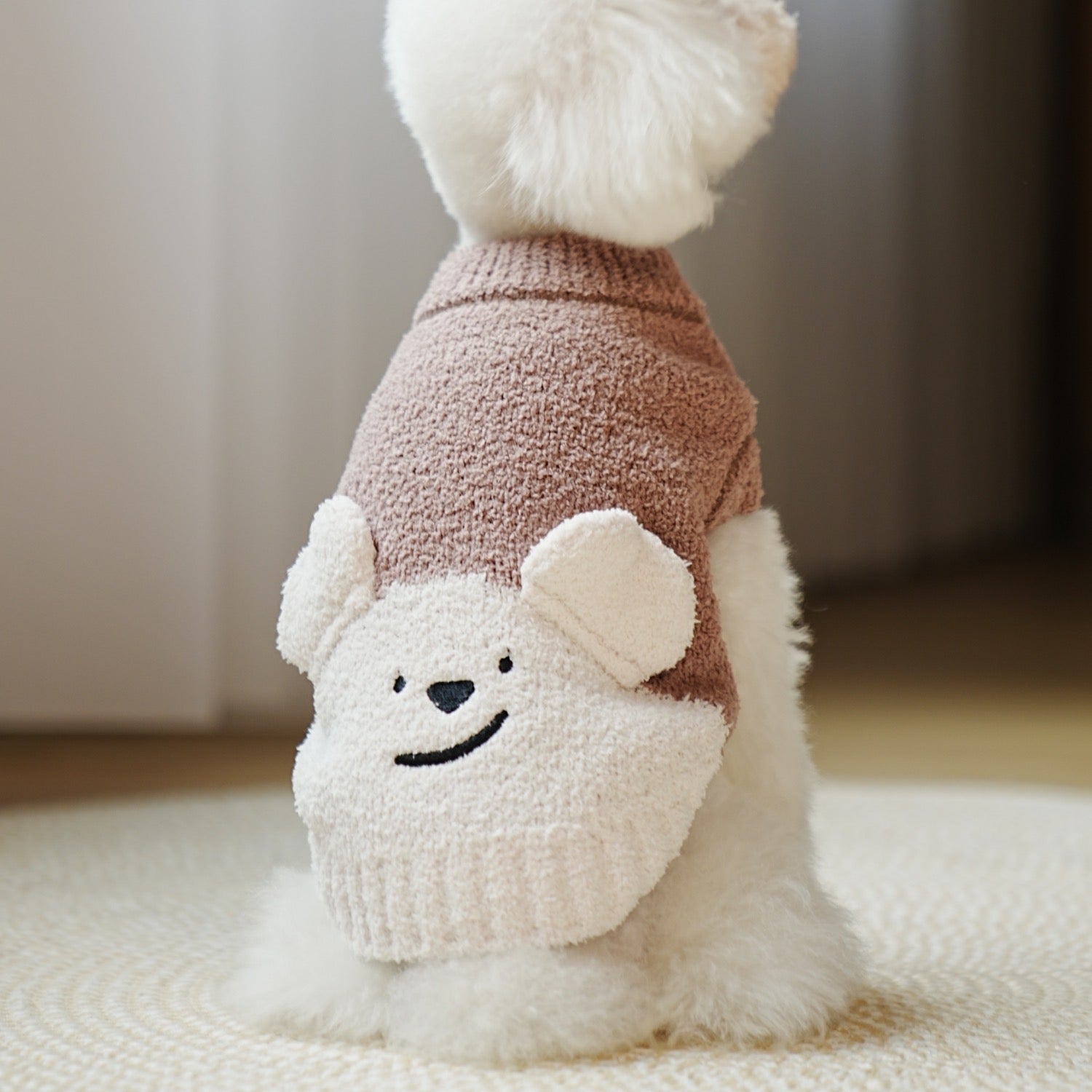 Soft Warm Bear Head Pattern Dog Cat Sweater