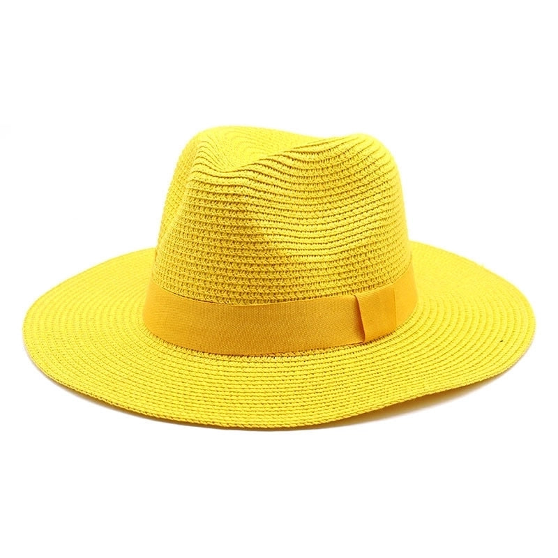 Unisex Minimalist Solid Color Flat Eaves Fedora Hat