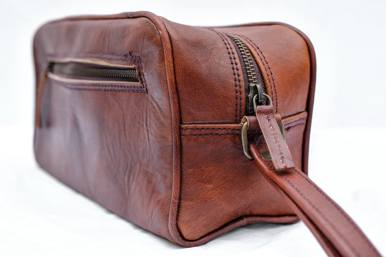 Single Section Toiletry- Brown