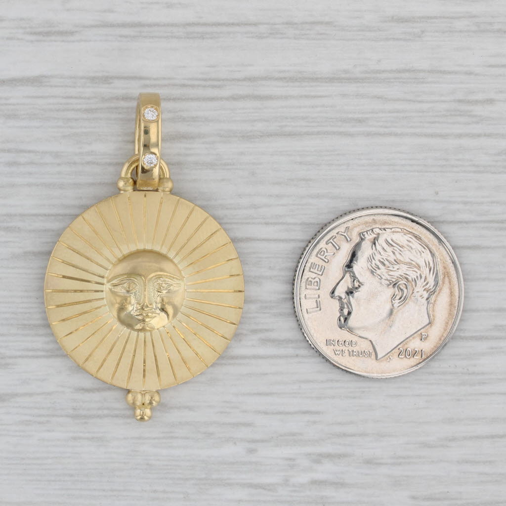 Celestial Diamond Sol Pendant Temple St Clair Sun 18k Yellow Tribal Gold