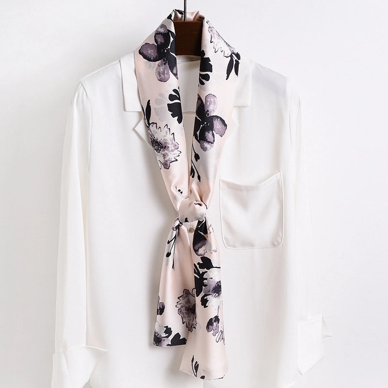 Women's Elegant Printing Satin Silk Scarf