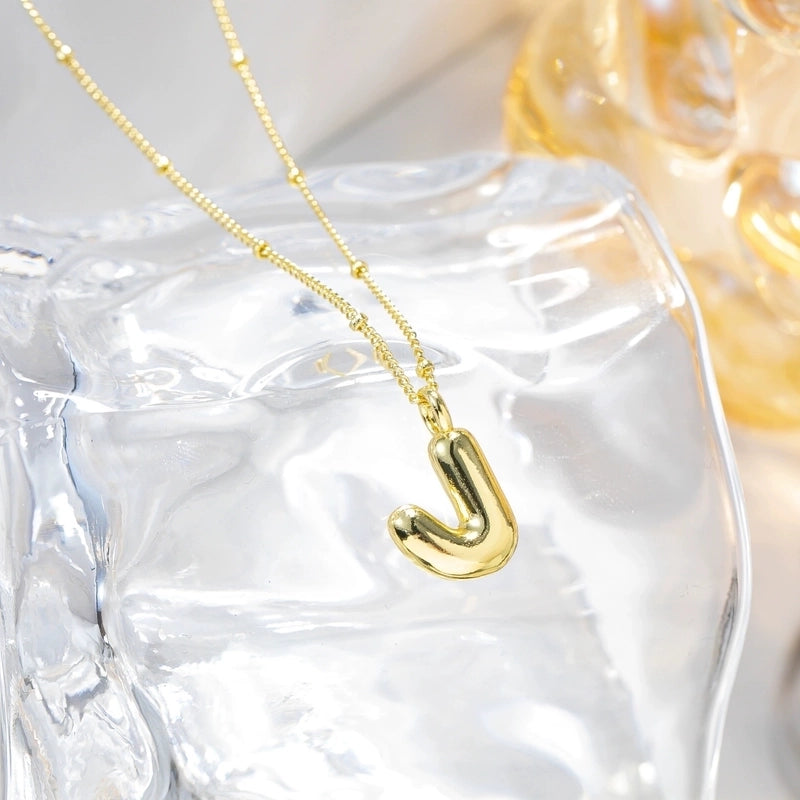 Minimalist Streetwear Letter Copper K Gold Plated Pendant Necklace