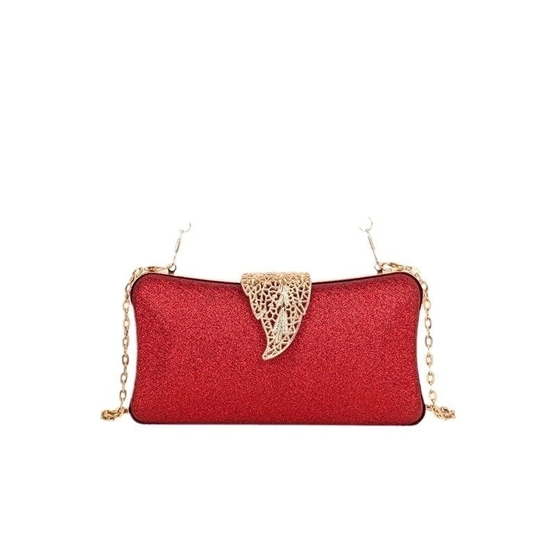 Silver Black Gold PVC Resin Fabric Solid Color Square Evening Bags