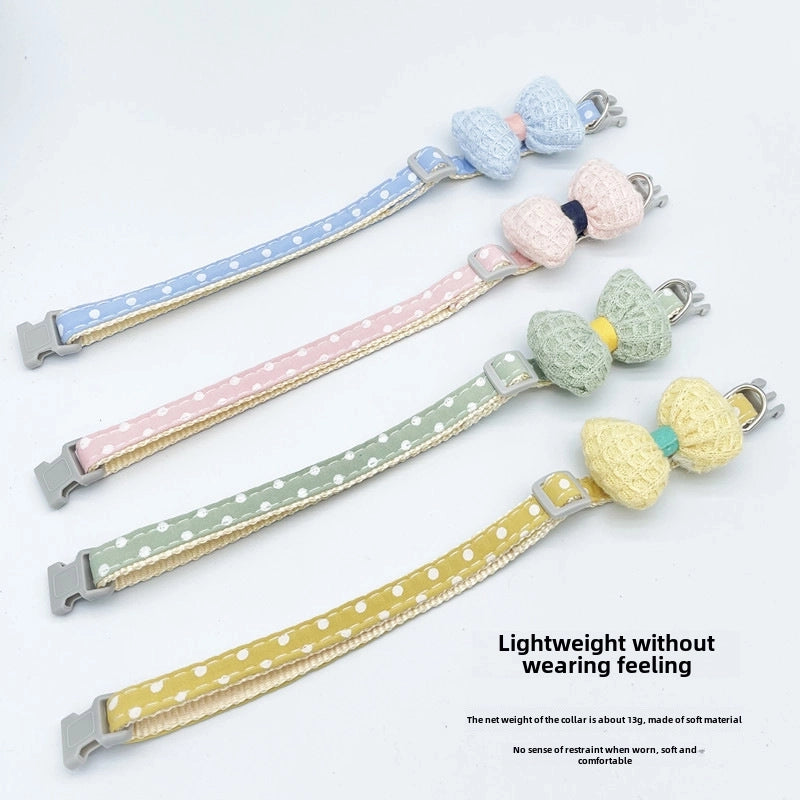 New Cloth Cat Rope Pet Traction Rope Bow Cat Traction Rope Chest Back Wave Point Dog Walking Rope Pet Supplies