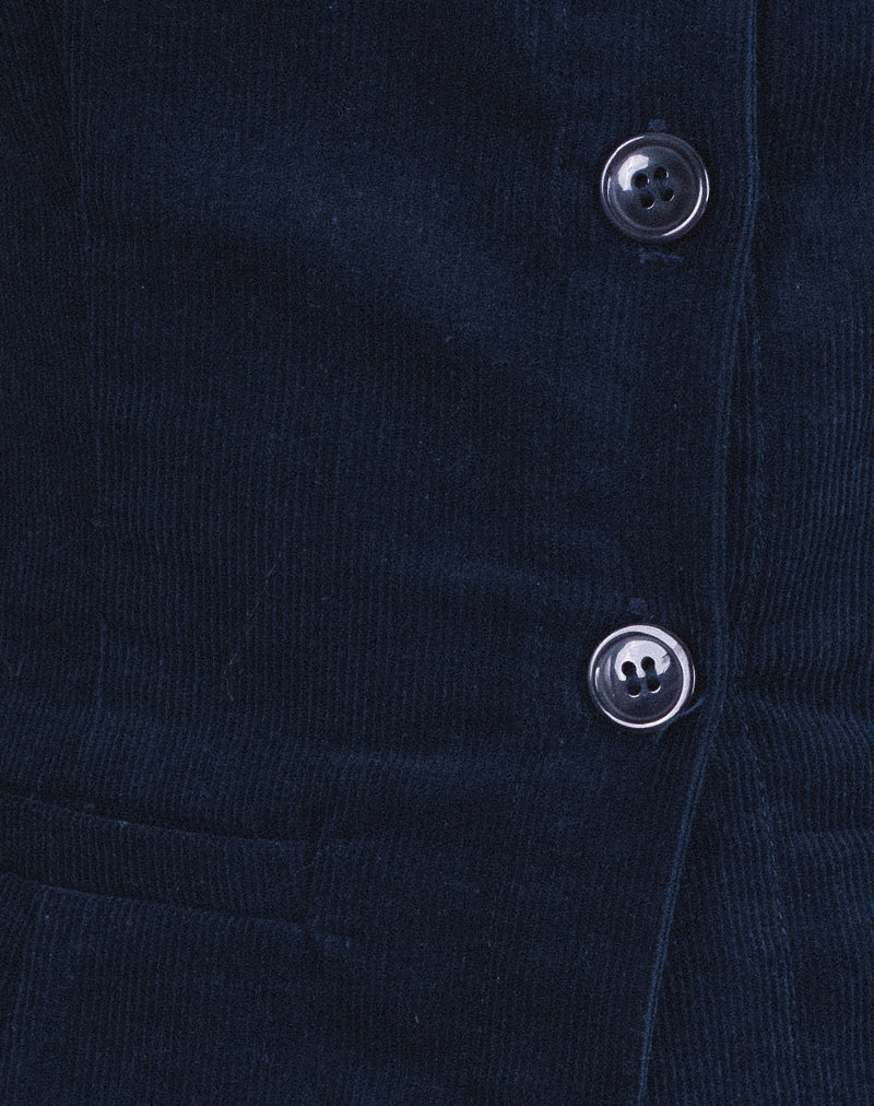 Ganita Vest in Baby Cord Navy