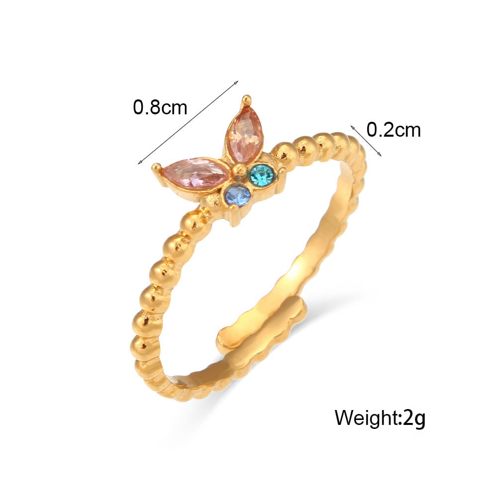 Minimalist Fashion Droplet Heart Round Stainless Steel 18K Gold Plated Jewelry Sets
