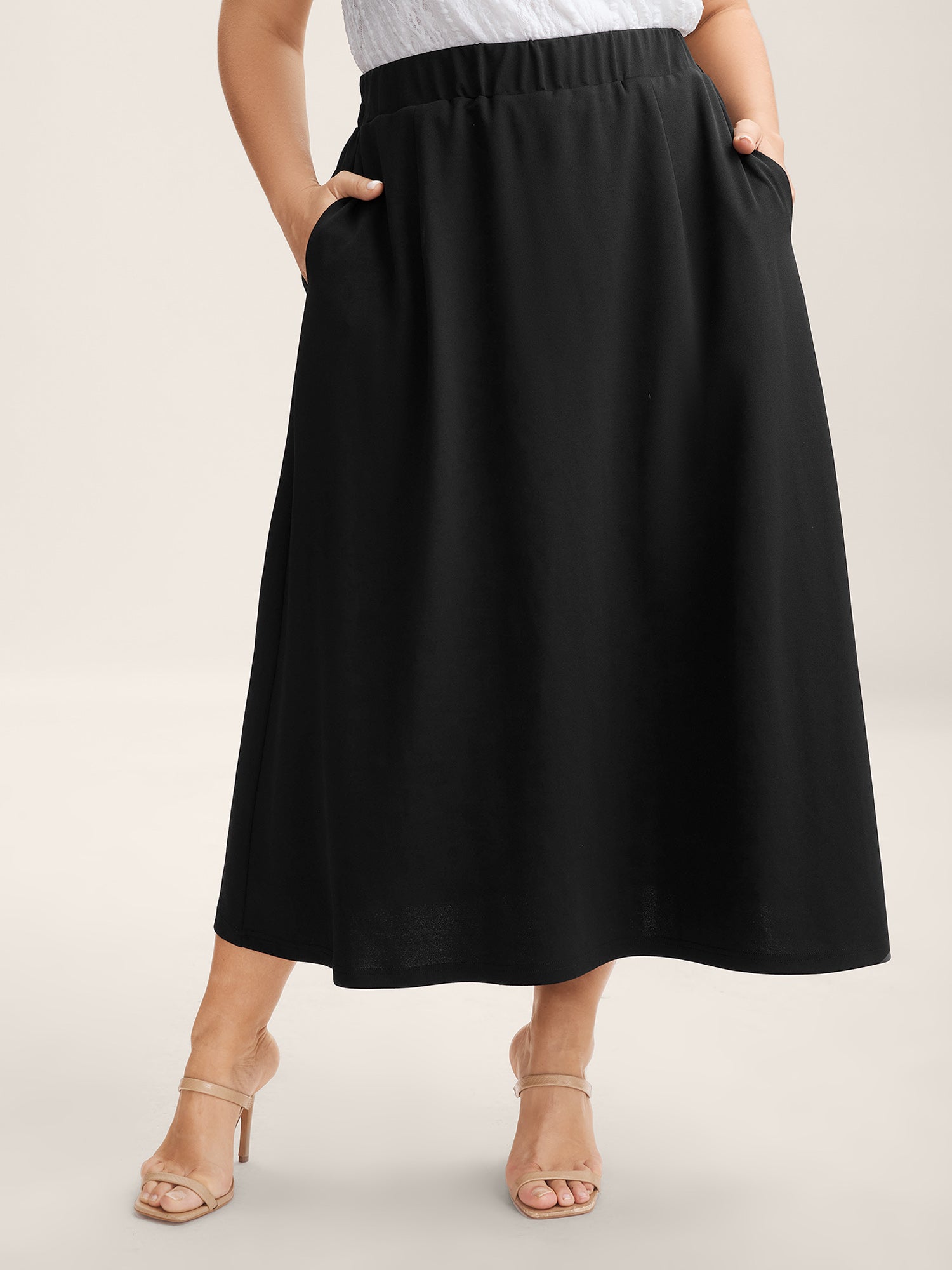 Side Slit Straight Fit Maxi Skirt