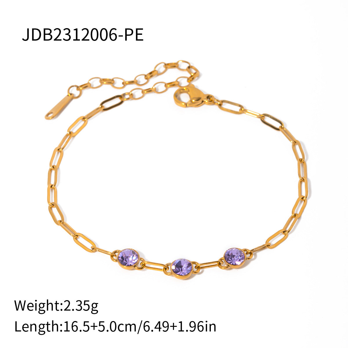 Jie Ding Stainless Steel Zircon Pearl Bracelet Niche Metal Chain Titanium Steel Jewelry