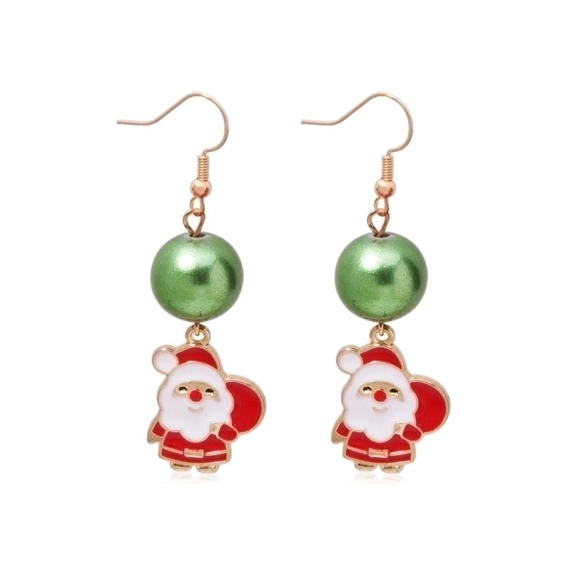 Fashion Santa Claus Christmas Socks Bell Epoxy Alloy Earrings