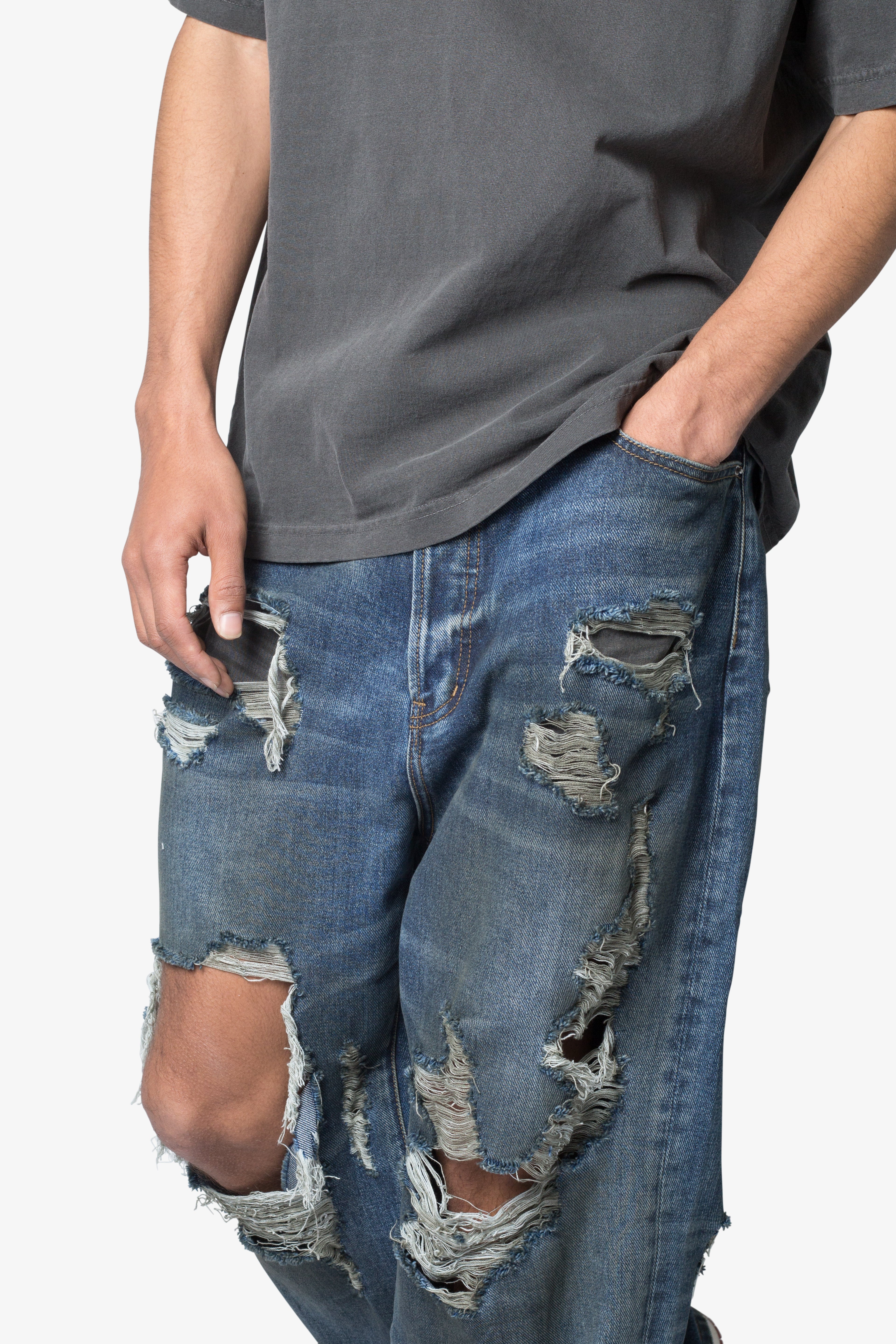 Ultra Baggy Decimated Denim - Blue