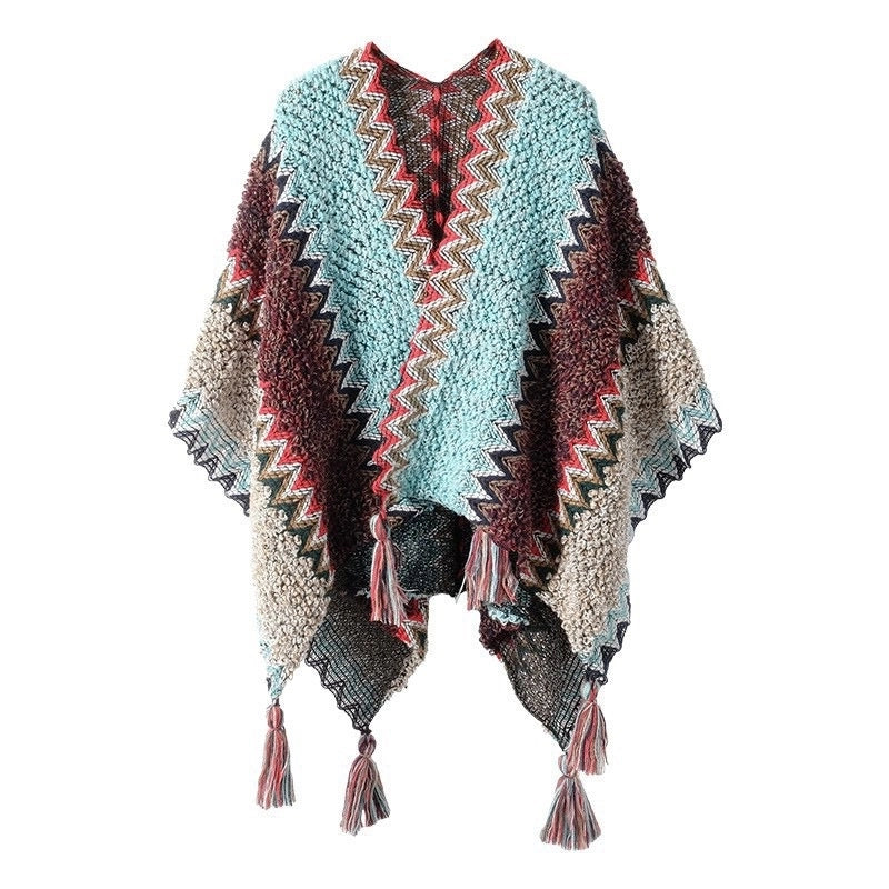 Women's Ethnic Style Plaid Acrylic Tassel Shawl