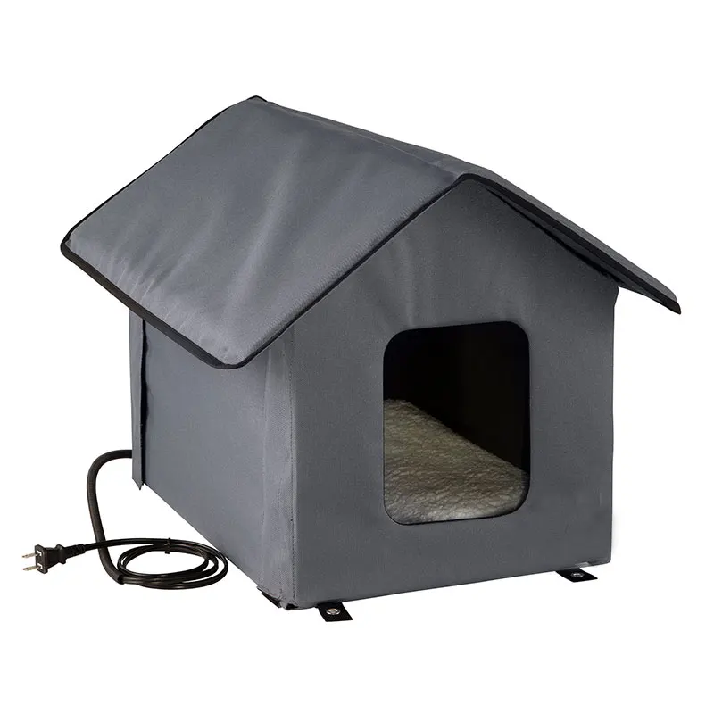 Custom Pet Supplies Washable Warm Plush Soft Pet House Cat litter Holder  For Garage. Porch for Pets Cat's nest with heating pad