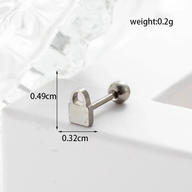 Ear Cartilage Rings & Studs Geometric 316L Stainless Steel  Plating