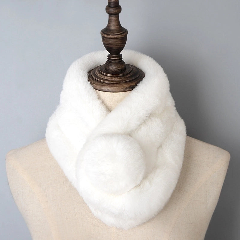 Unisex Elegant Vintage Style Solid Color Imitation Fur Scarf