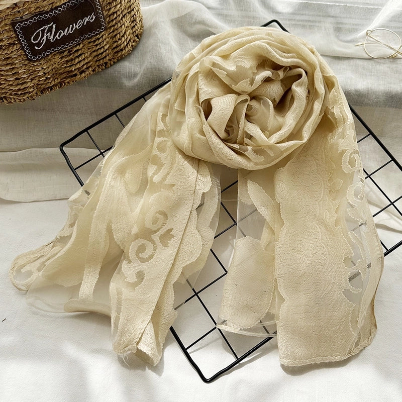 Women's Elegant Solid Color Satin Silk Scarves