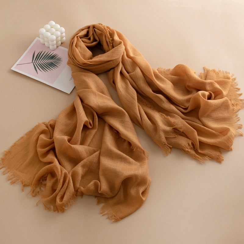 Unisex Elegant Minimalist Solid Color Polyester Silk Scarf
