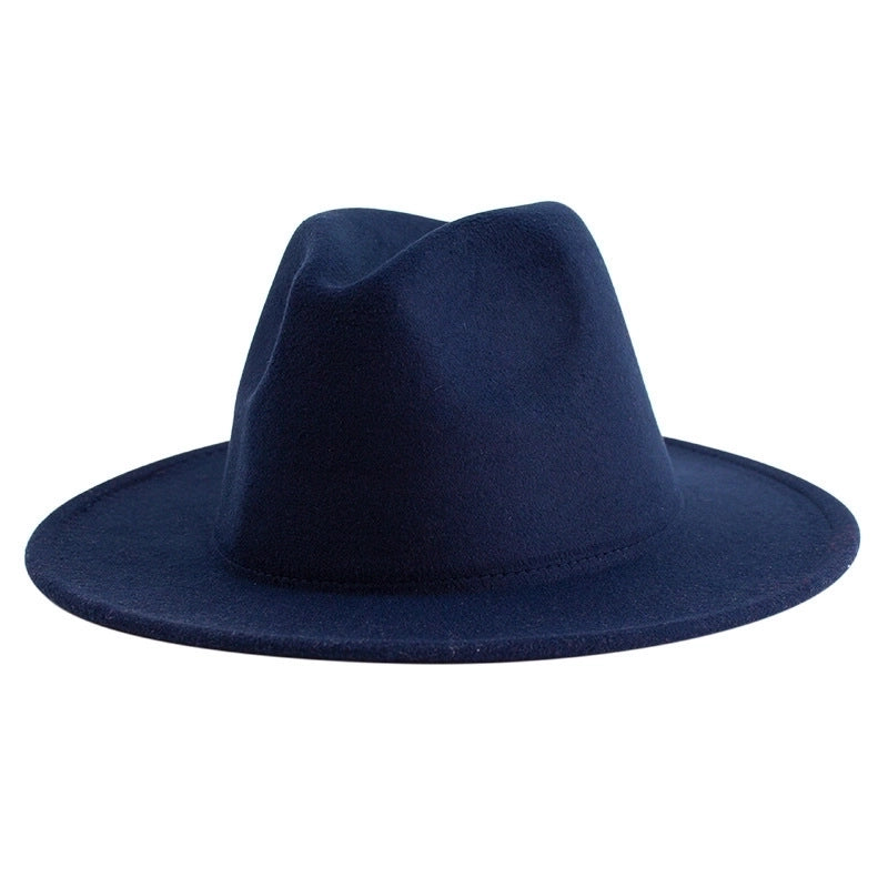 British Style Jazz Hat Big Brim Retro Soft Felt Hat Women's Fashion Autumn And Winter Warm Gentleman Hat Top Hat