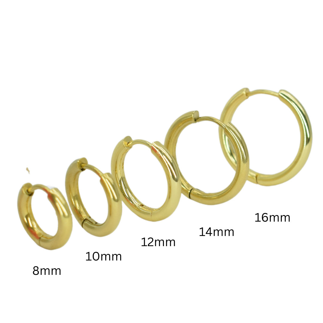 12mm Classic hoops - Gold