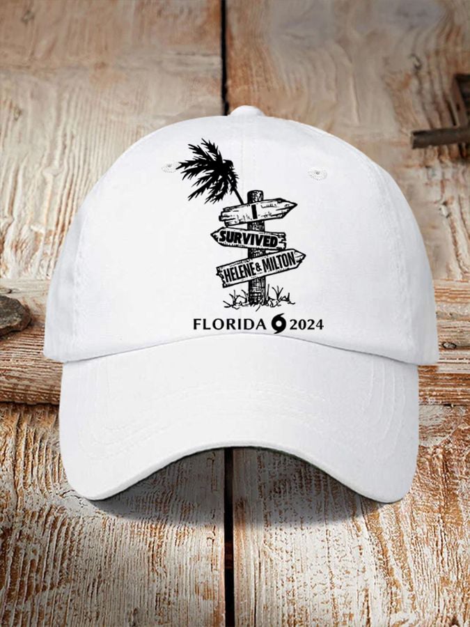 'Florida Hurricane Helene and Milton' print hat