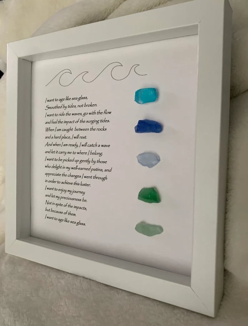 ❤️Handmade Large Sea Glass Poem