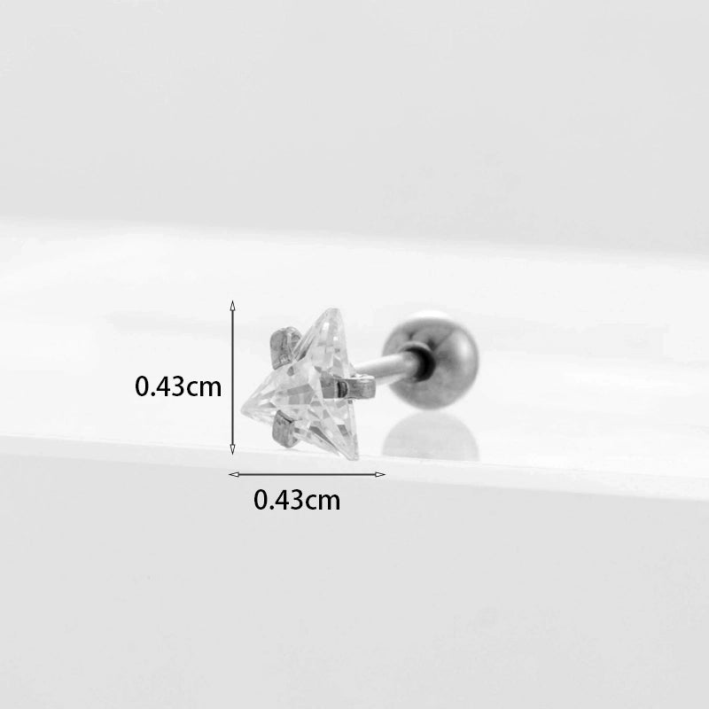Ear Cartilage Rings & Studs Geometric Copper Plating Artificial Gemstones