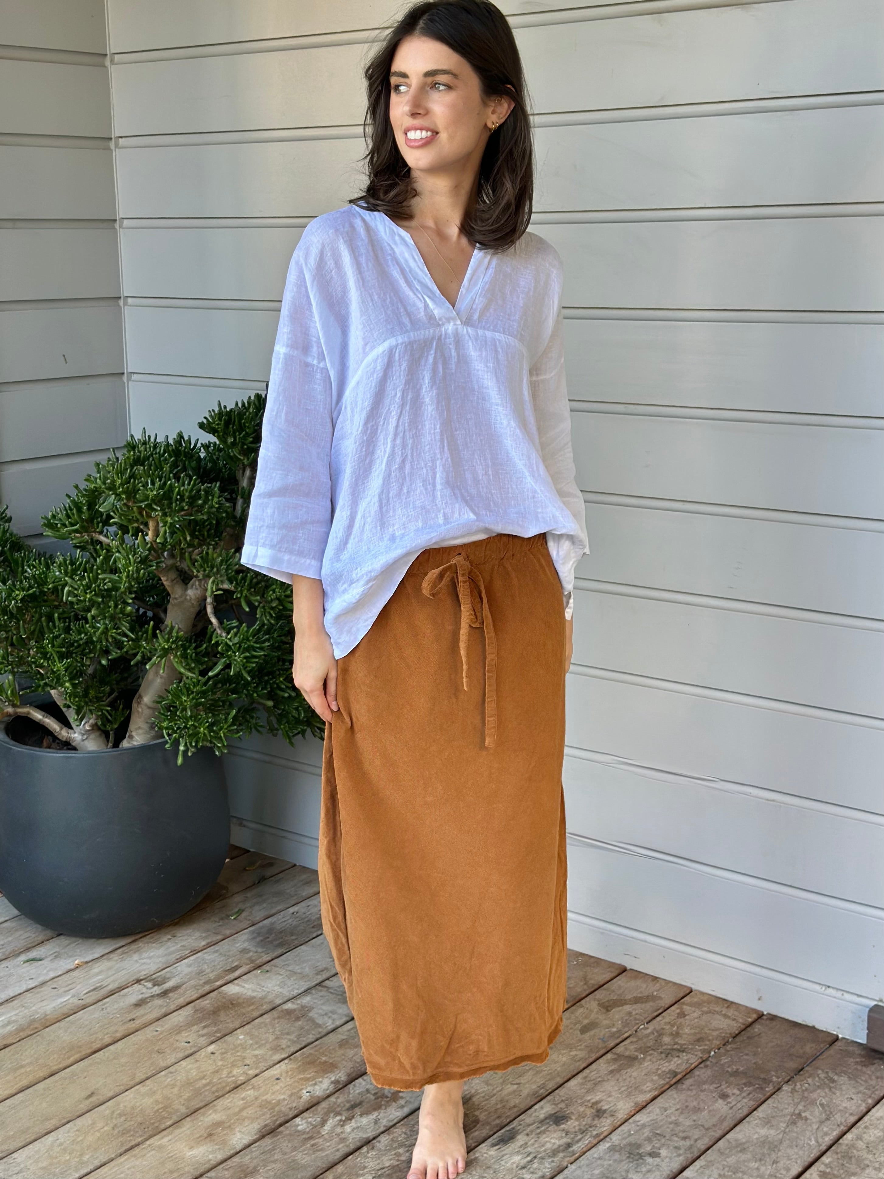anthea skirt - caramel cord