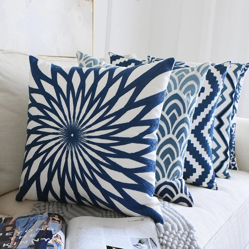 Minimalist Classic Style Geometric Blended Pillow Cases Couch & Sofa Decor