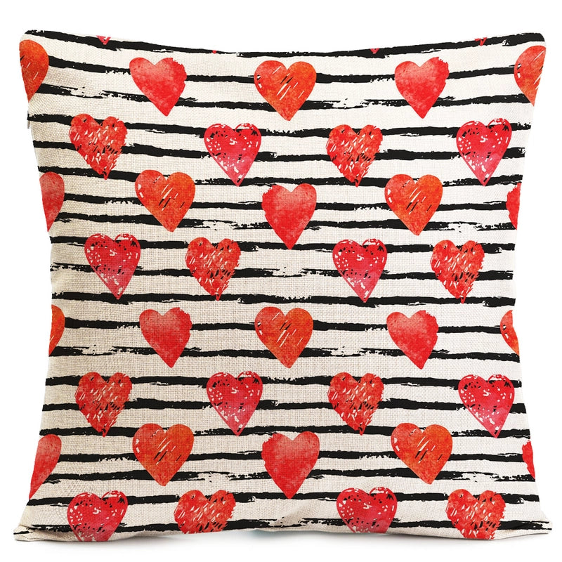 Valentine'S Day Elegant Minimalist Streetwear Letter Heart Shape Linen Pillow Cases Couch & Sofa Decor