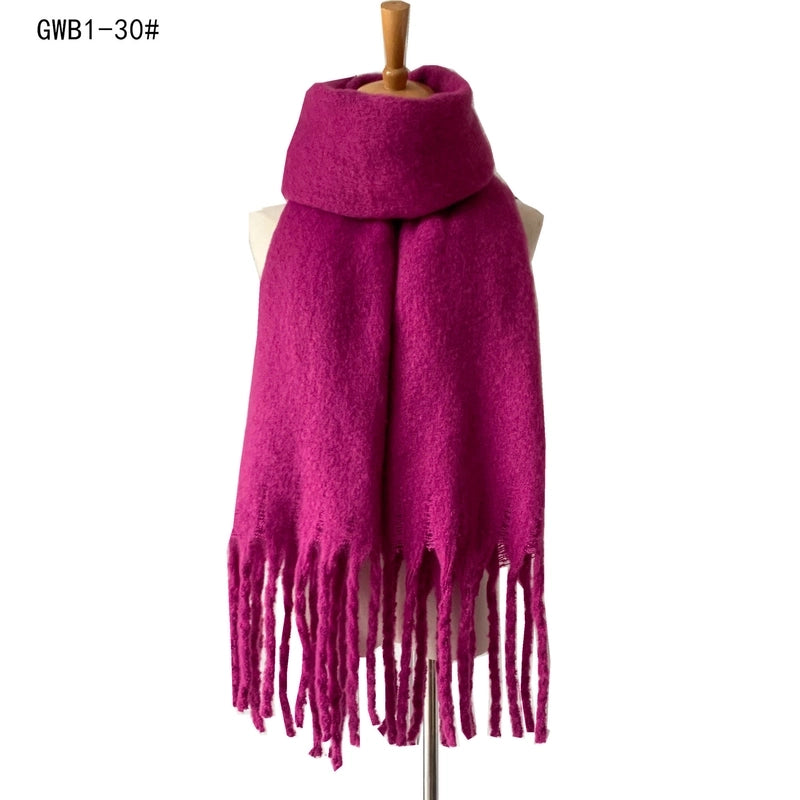 Women's Vintage Style Solid Color Polyester Scarf