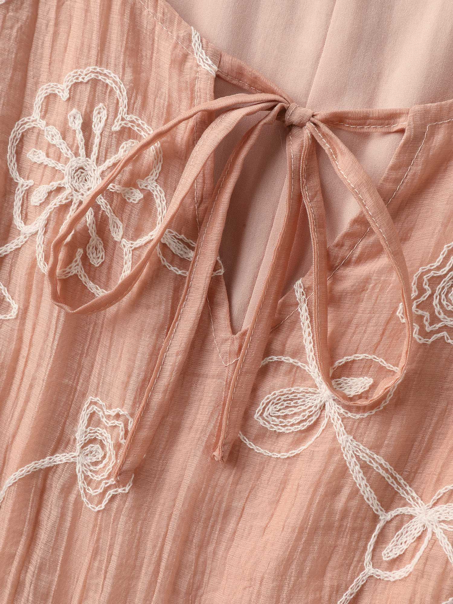 Rayon Textured Embroidered Stretchy Midi Dress