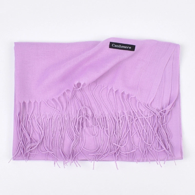 Women's Fashion Tassel Solid Color Imitation Cashmere Winter Scarves