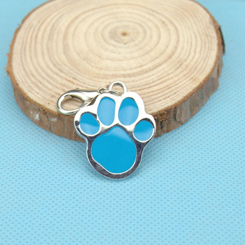 Simple Cute Dog's Footprints Pattern Stainless Steel Pet Collar Accessories