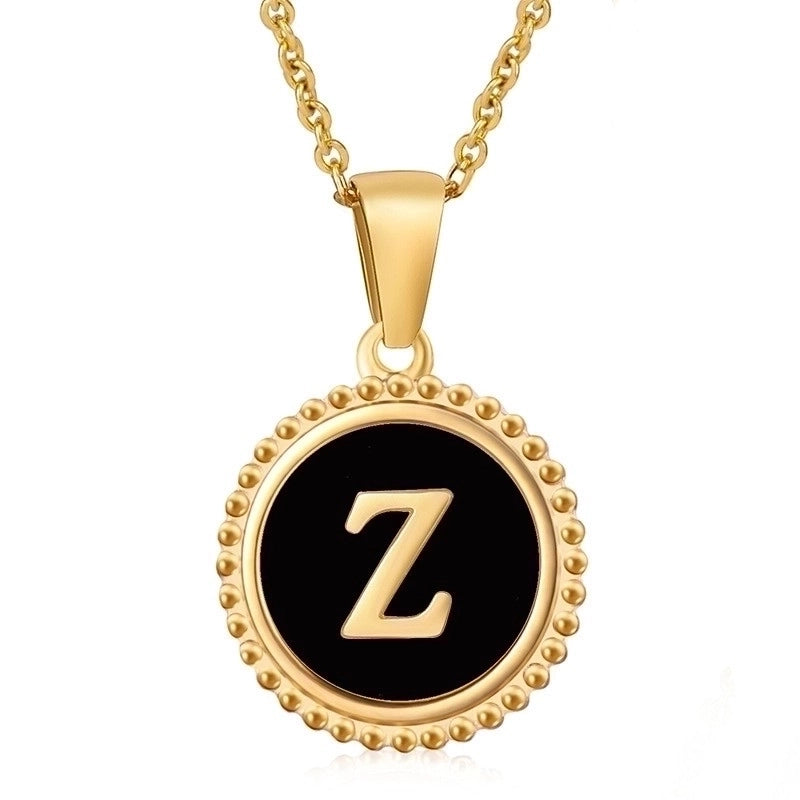 Stainless Steel Fashion Enamel Plating Letter Pendant Necklace