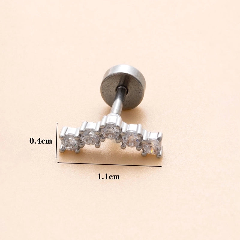 1 Piece Ear Cartilage Rings & Studs Minimalist Classic Style Heart Shape Snake Butterfly Copper Polishing Inlay Zircon 18K Gold Plated Ear Cartilage Rings & Studs