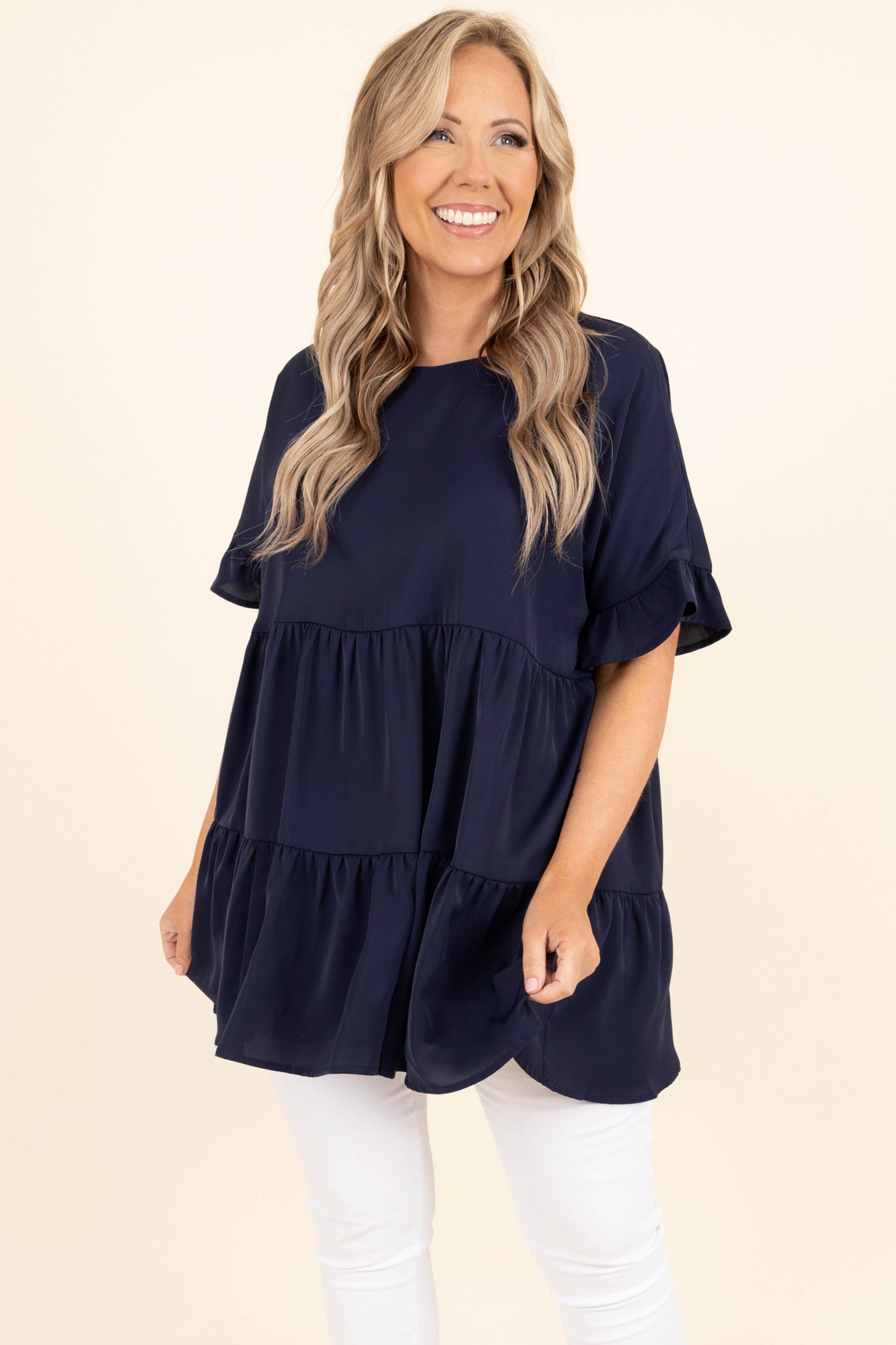 Only In Your Dreams Top. Navy