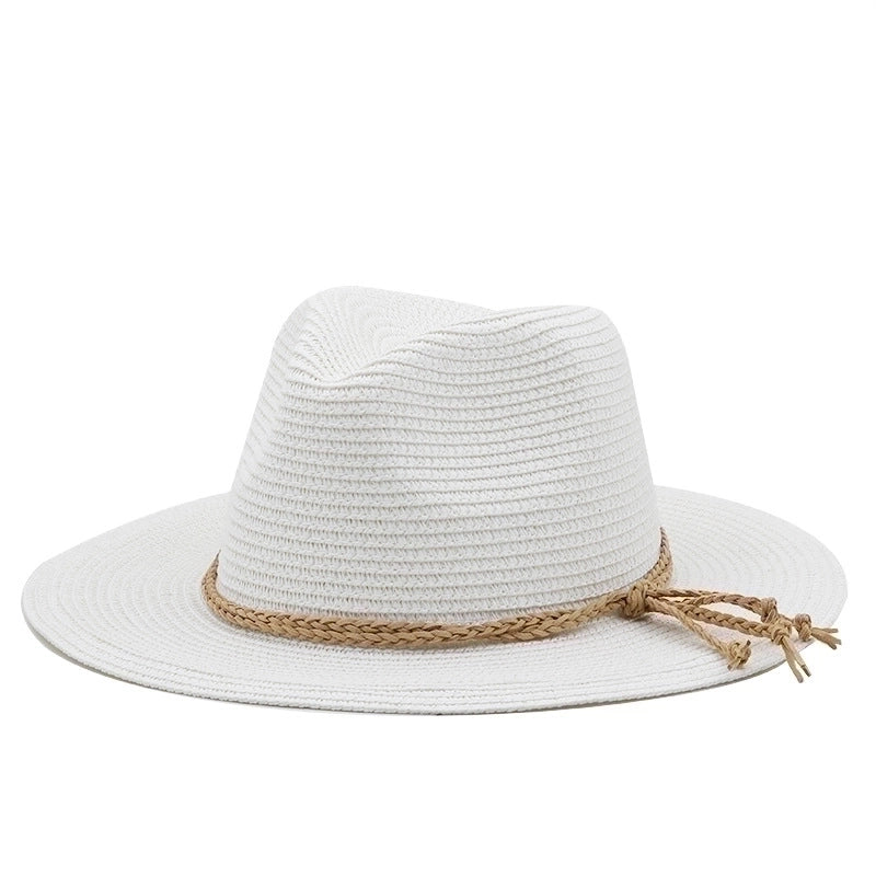 Women's Minimalist Classic Style Bow Knot Flat Eaves Straw Hat