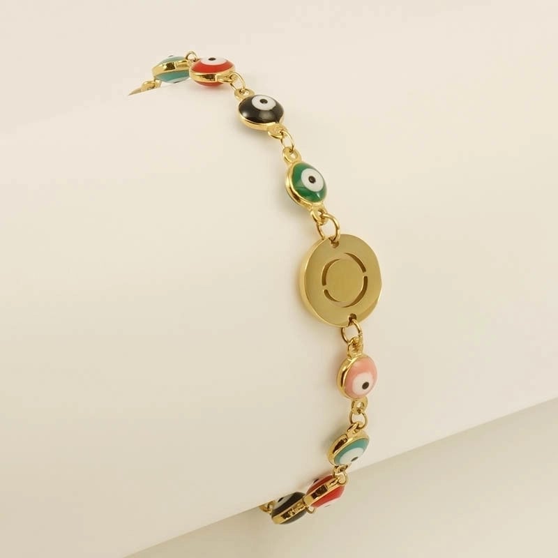 Titanium Steel Gold Plated Minimalist Classic Style Letter Plating Bracelets