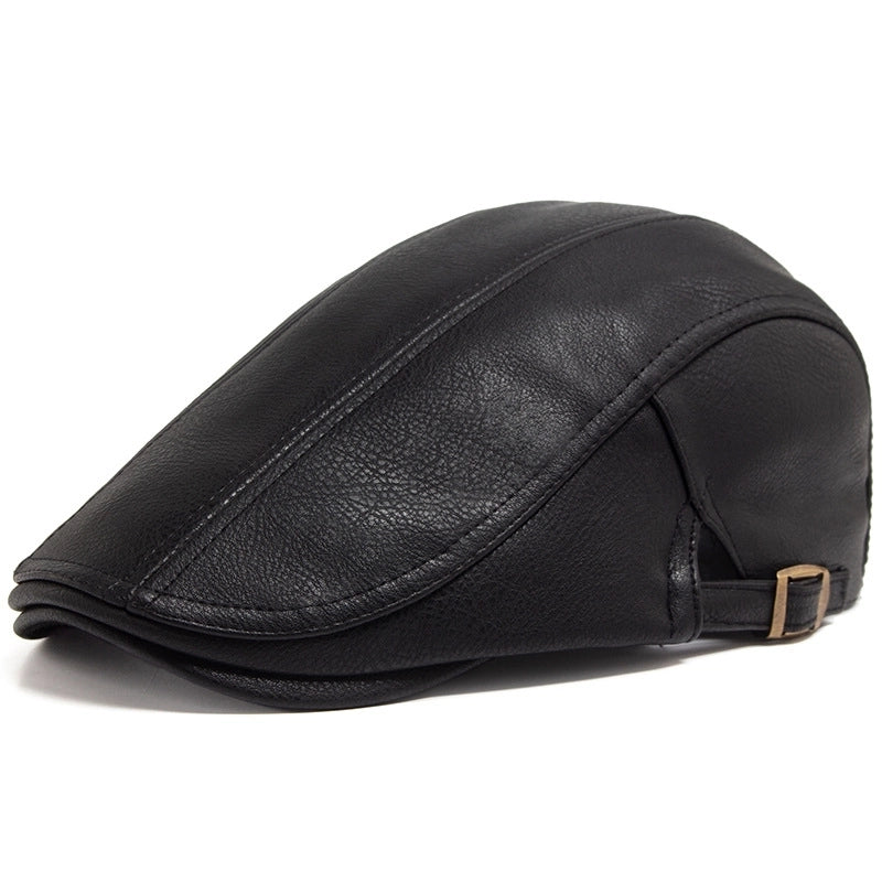 Men's Retro Solid Color Flat Eaves Beret Hat
