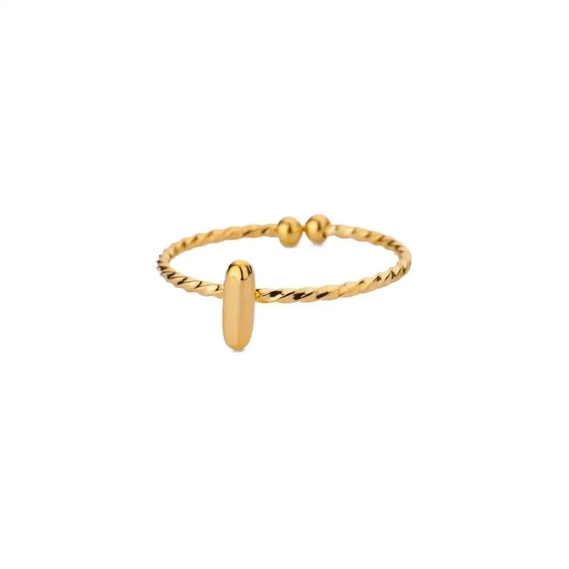 Elegant Minimalist Streetwear Letter 304 Stainless Steel Plating Open Rings