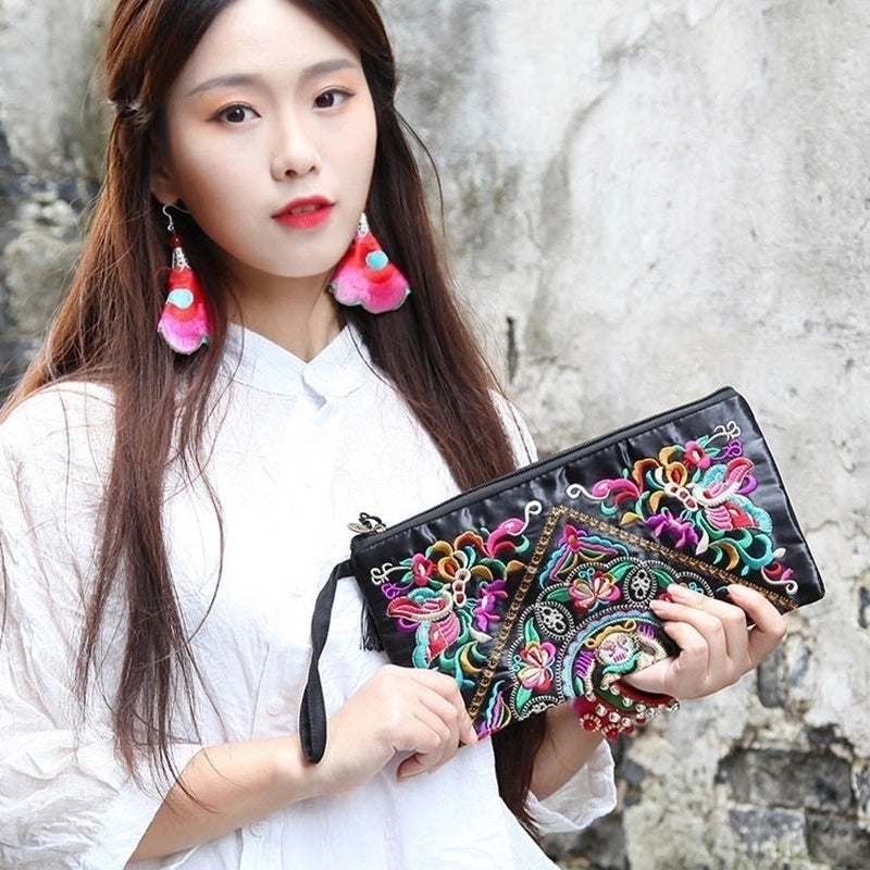 Women's All Seasons Cotton Ethnic Style Envelope Bag Clutch Bag