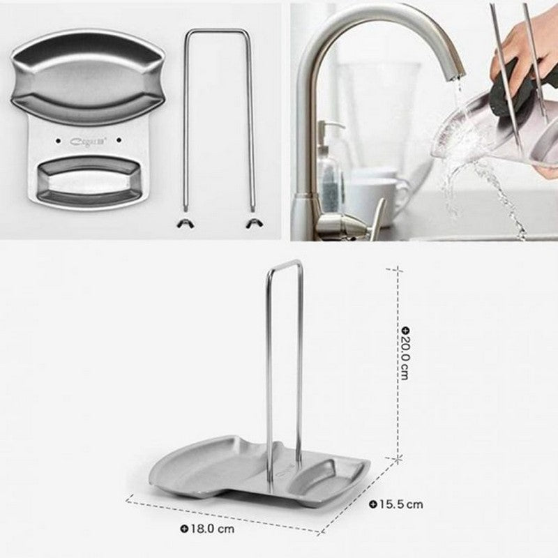 Lid And Spoon Stand Holder Stainless Steel - Cover Lid Rest Stand Spoon Holder Organizer