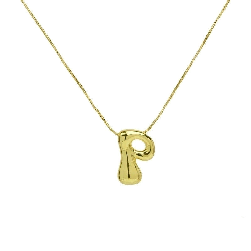 Copper 18K Gold Plated Minimalist Letter Plating Pendant Necklace